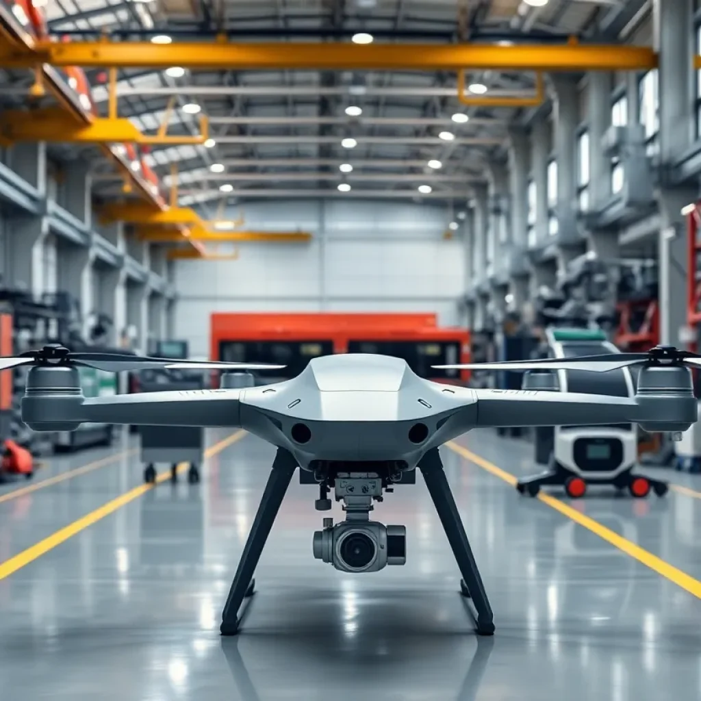 Modern defense technology manufacturing facility