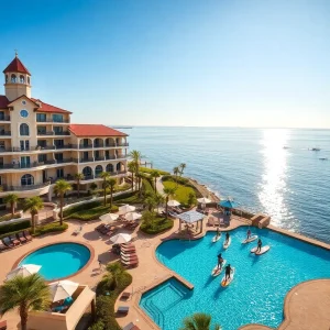 Balboa Bay Resort featuring poolside activities and accommodations.