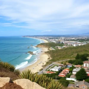 Scenic view of California's 72nd Assembly District showing coastal and urban areas