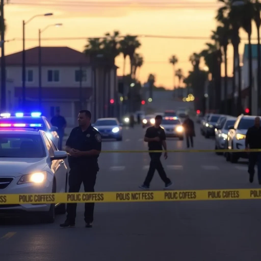 Police investigation at a crime scene in Costa Mesa