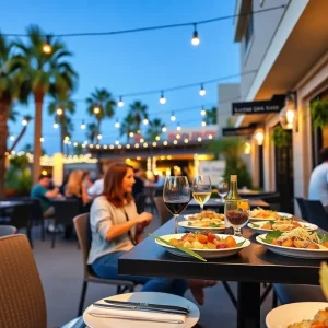 Outdoor dining at a California restaurant
