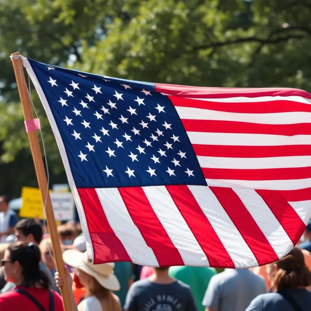 Community gathering for Flag Day in Orange County