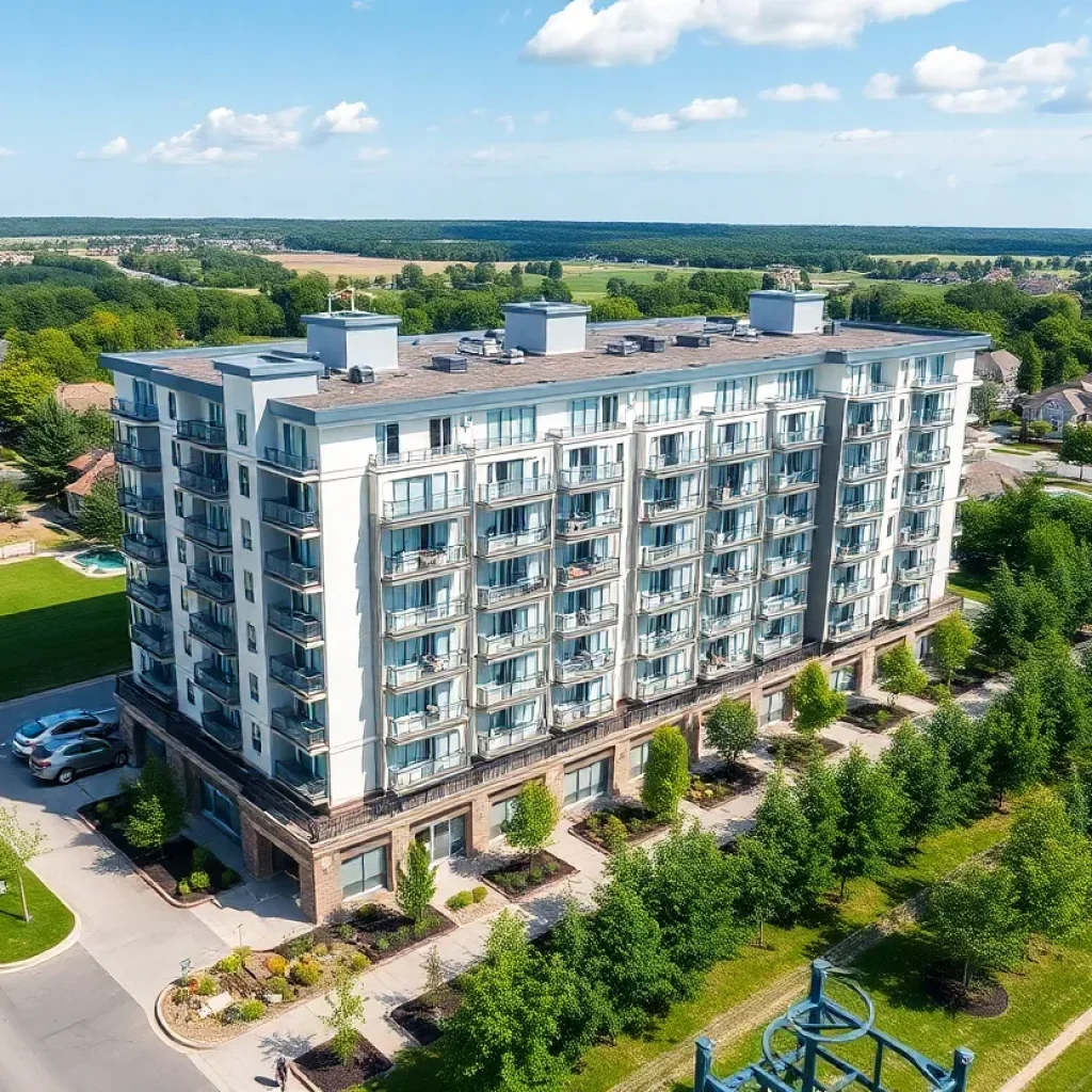 Rendering of the Fountain Valley Apartments development