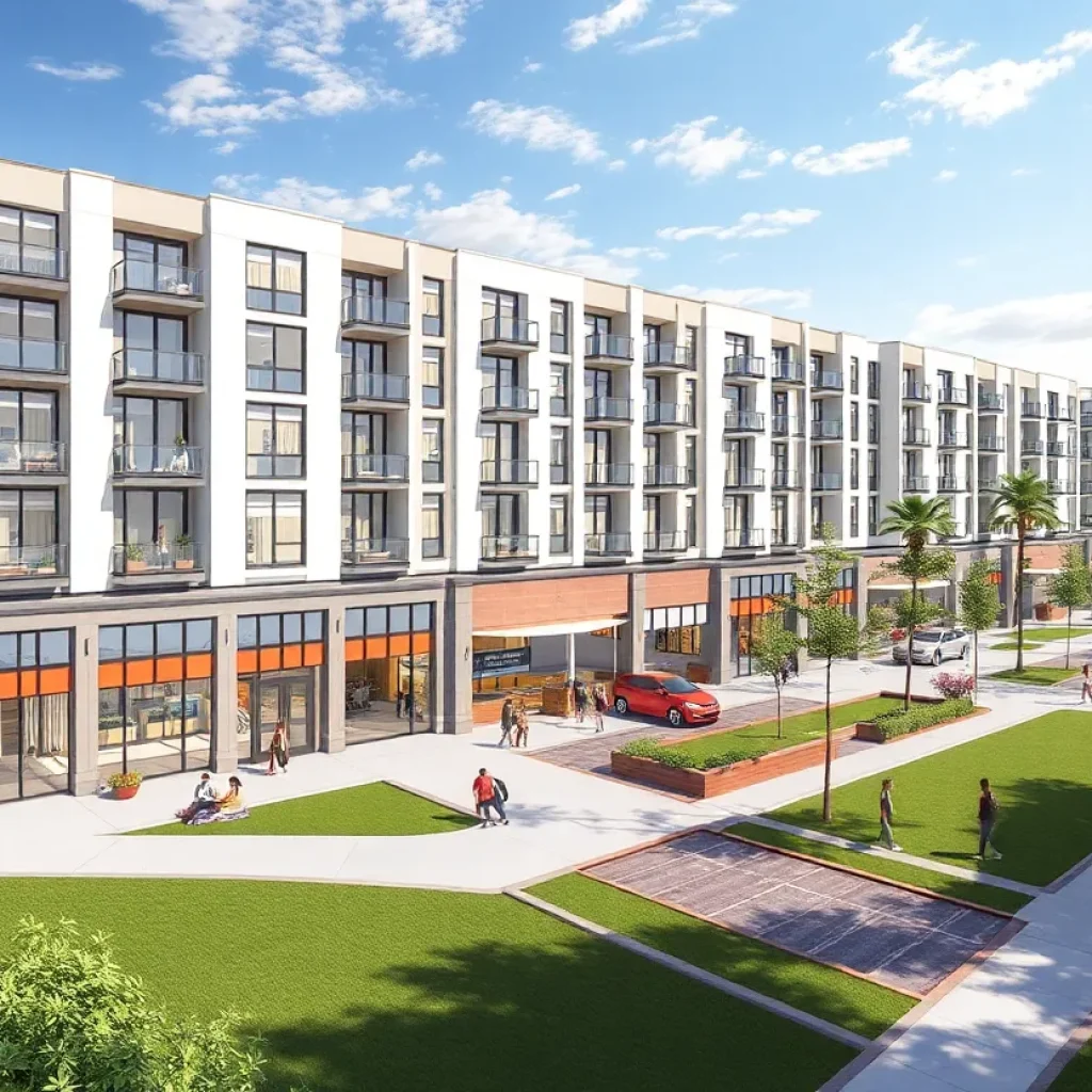 Illustration of Hive Live mixed-use development in Costa Mesa
