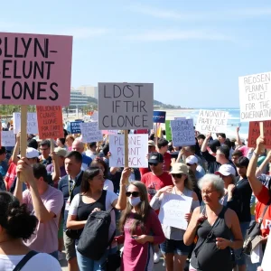 Protesters gathered at Huntington Beach rally opposing Trump policies