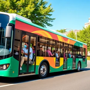Irvine Connect Shuttle bus operating in urban area
