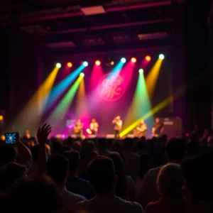 Audience enjoying a concert performance