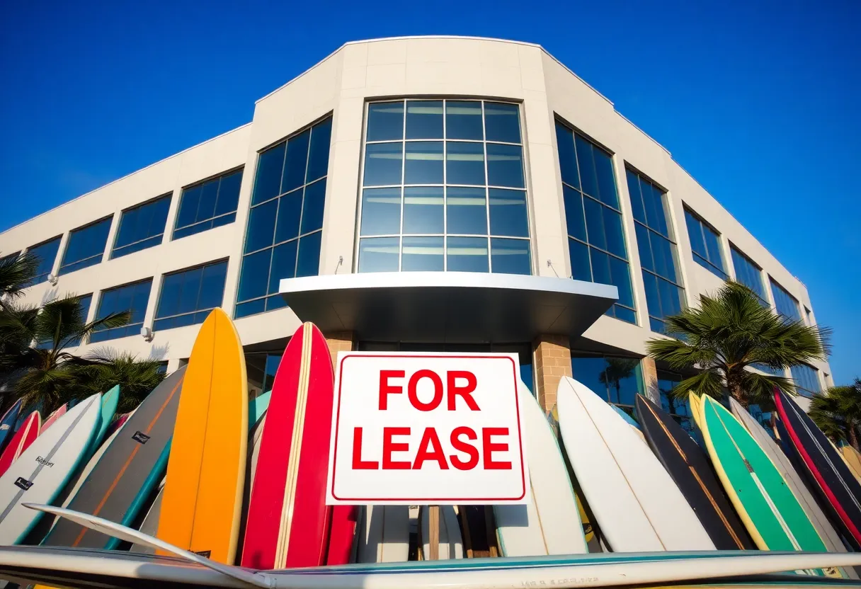 Closed office building of Liberated Brands in Costa Mesa