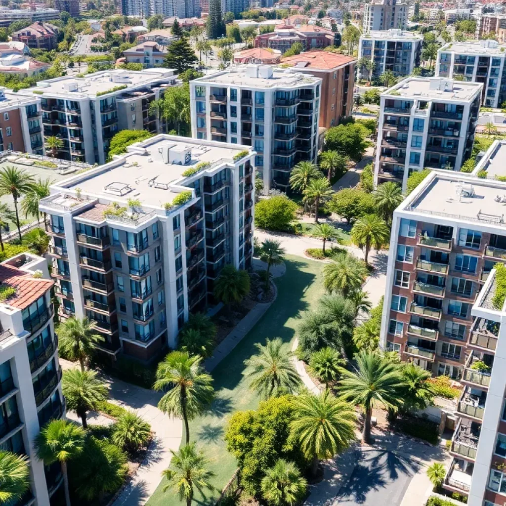 Modern multifamily apartments in an urban setting of Orange County