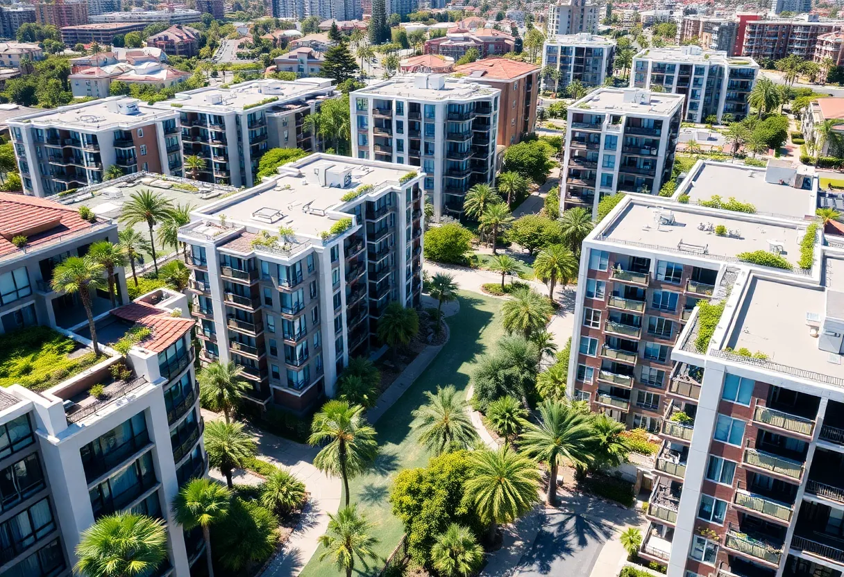 Modern multifamily apartments in an urban setting of Orange County