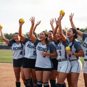 Celebration of Orange Coast College Pirates softball team