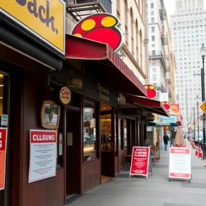 Various restaurants in Orange County with closure signs due to health violations