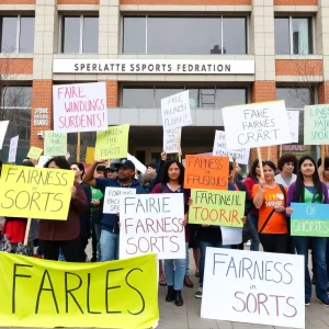 Participants rallying for a ban on transgender females in girls' sports