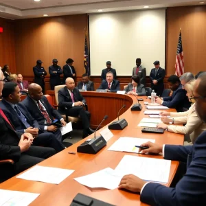 City council members discussing police oversight in a meeting