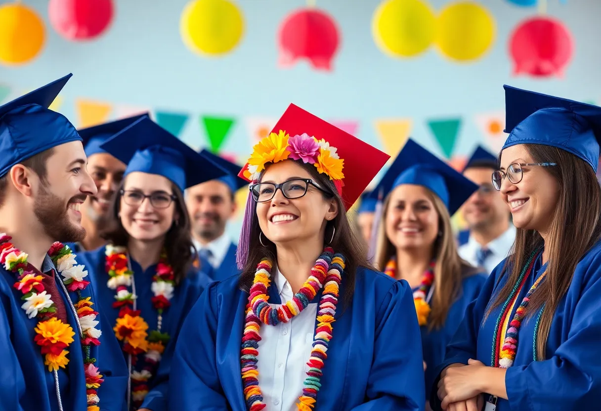 Graduates celebrating their achievements at the STEP program graduation ceremony