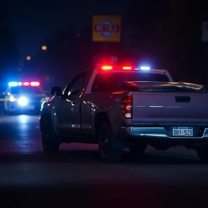 Tustin DUI hit-and-run accident scene with police lights