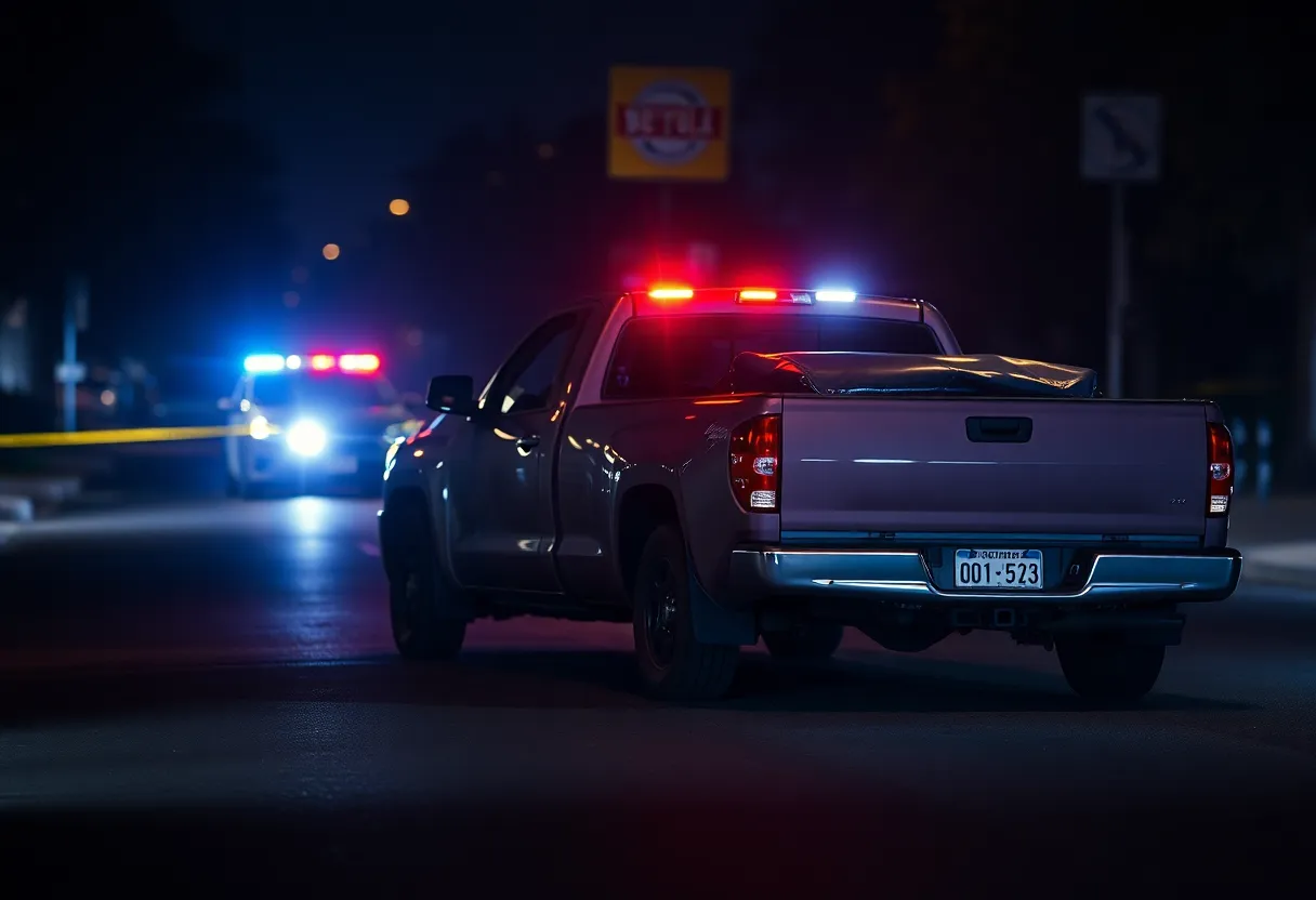 Tustin DUI hit-and-run accident scene with police lights