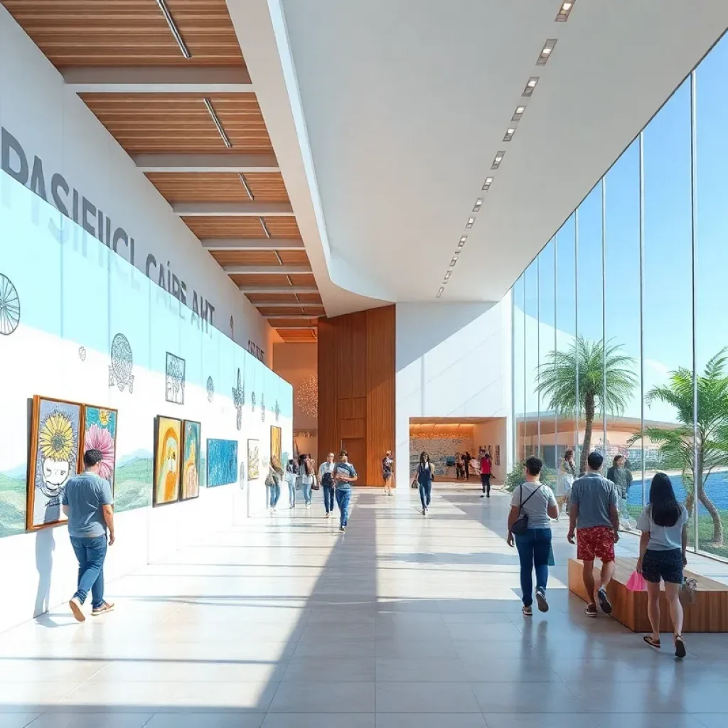 Conceptual image of a modern art museum showcasing California art