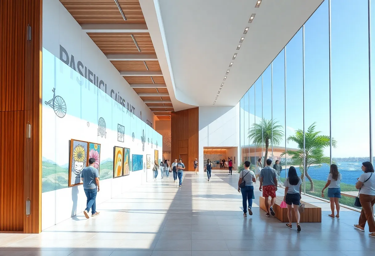 Conceptual image of a modern art museum showcasing California art