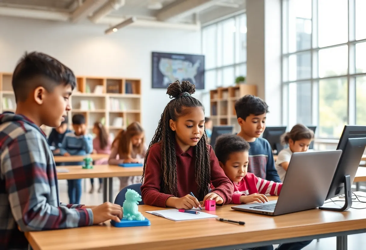 Children participating in STEM activities at a youth center