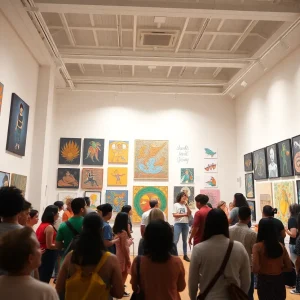A lively block party at the Orange County Museum of Art featuring youth art and performances.