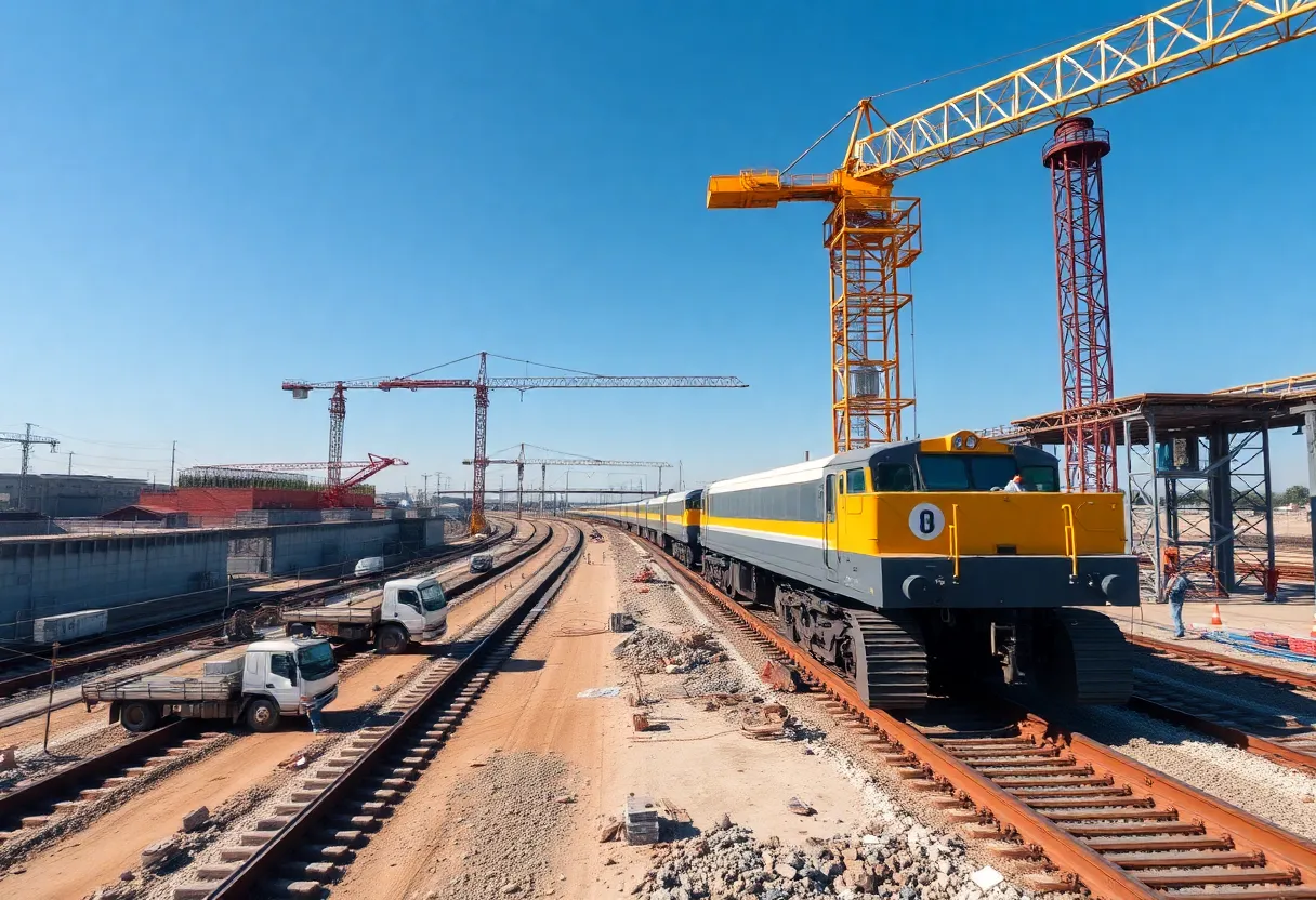 Construction site for California High-Speed Rail project
