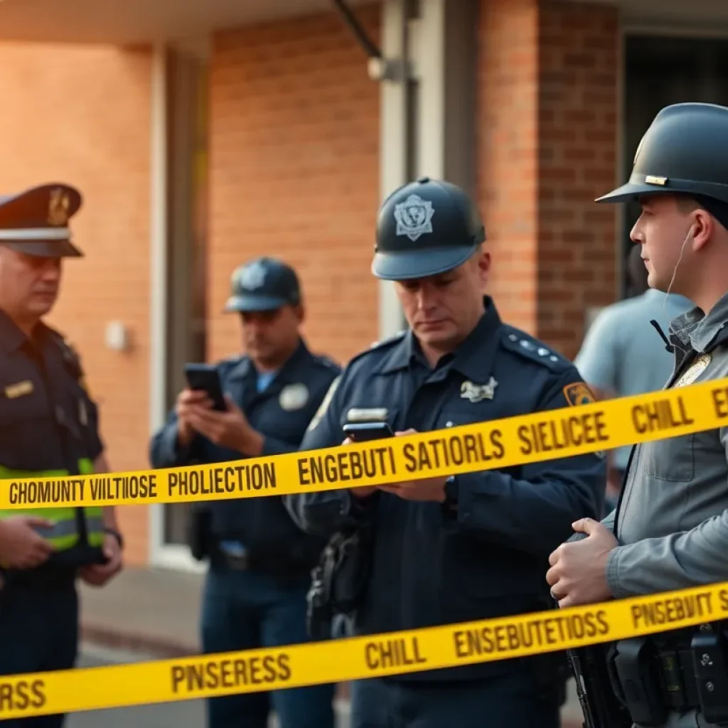 Law enforcement officers investigating child exploitation case.