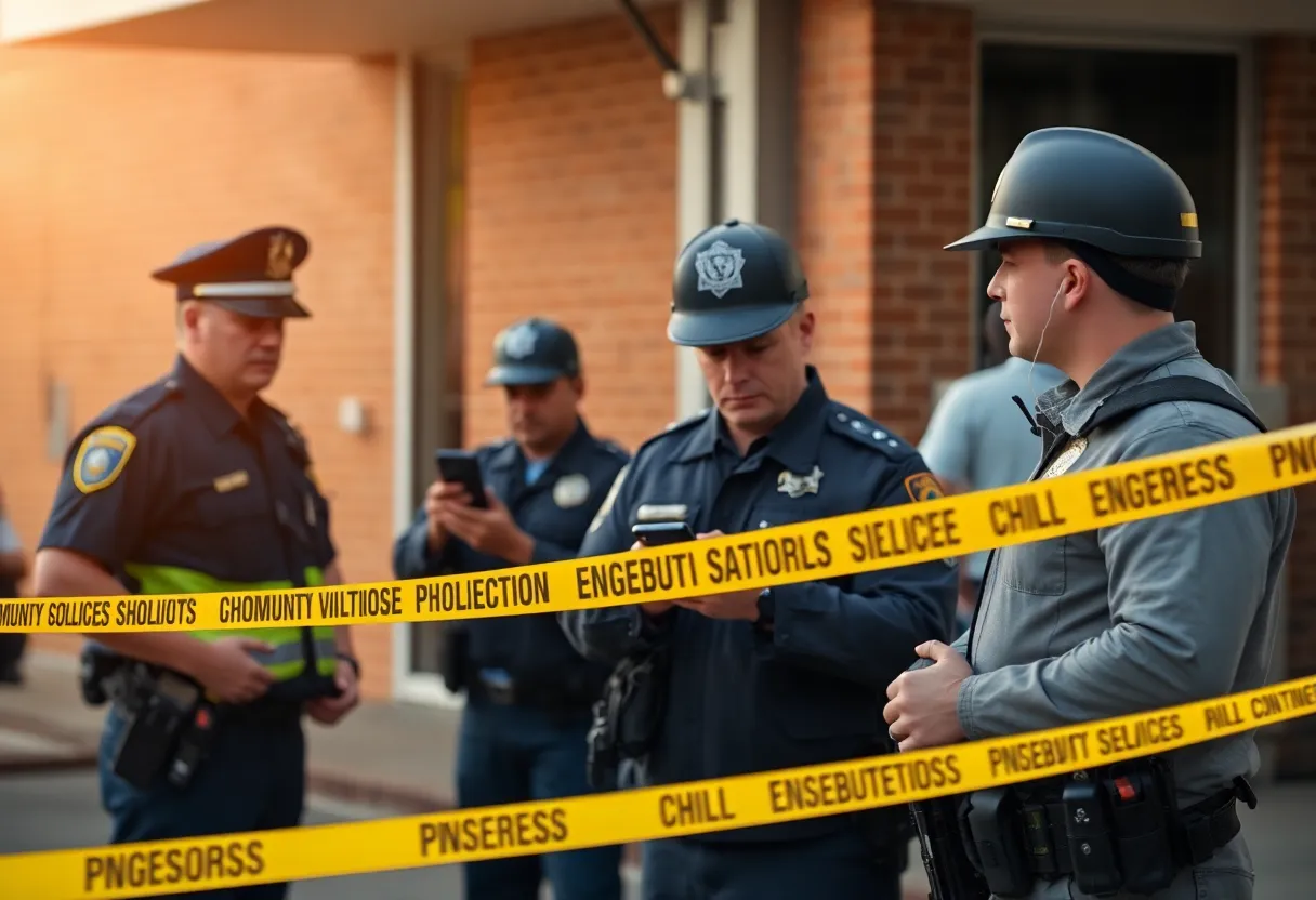 Law enforcement officers investigating child exploitation case.