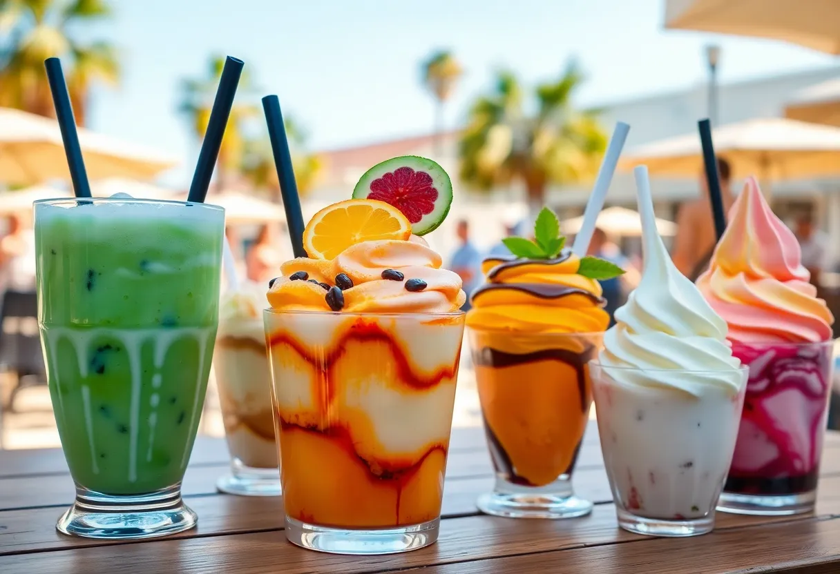 An assortment of unique chilled desserts in Orange County