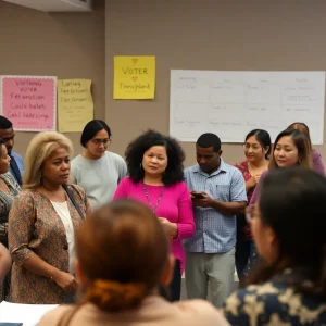 Participants engaging in a voter feedback workshop in Orange County.