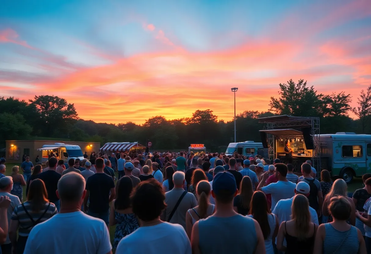 People enjoying live music at Concerts in the Park in Costa Mesa