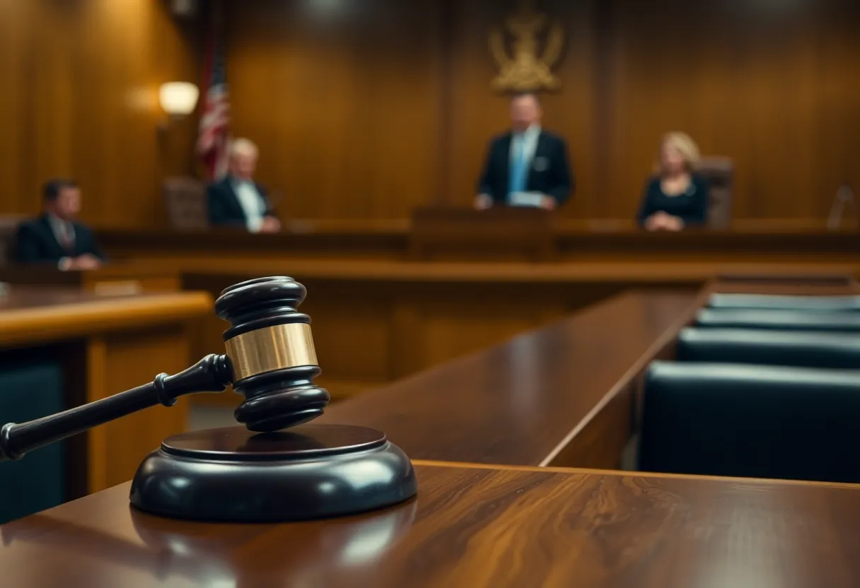 A courtroom gavel symbolizing justice in cases of domestic violence