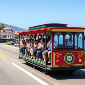 Sponsored Articles - Be The Costa Mesa Ca Expert - Ai Marketing Colorful trolley in Dana Point driving along the coast