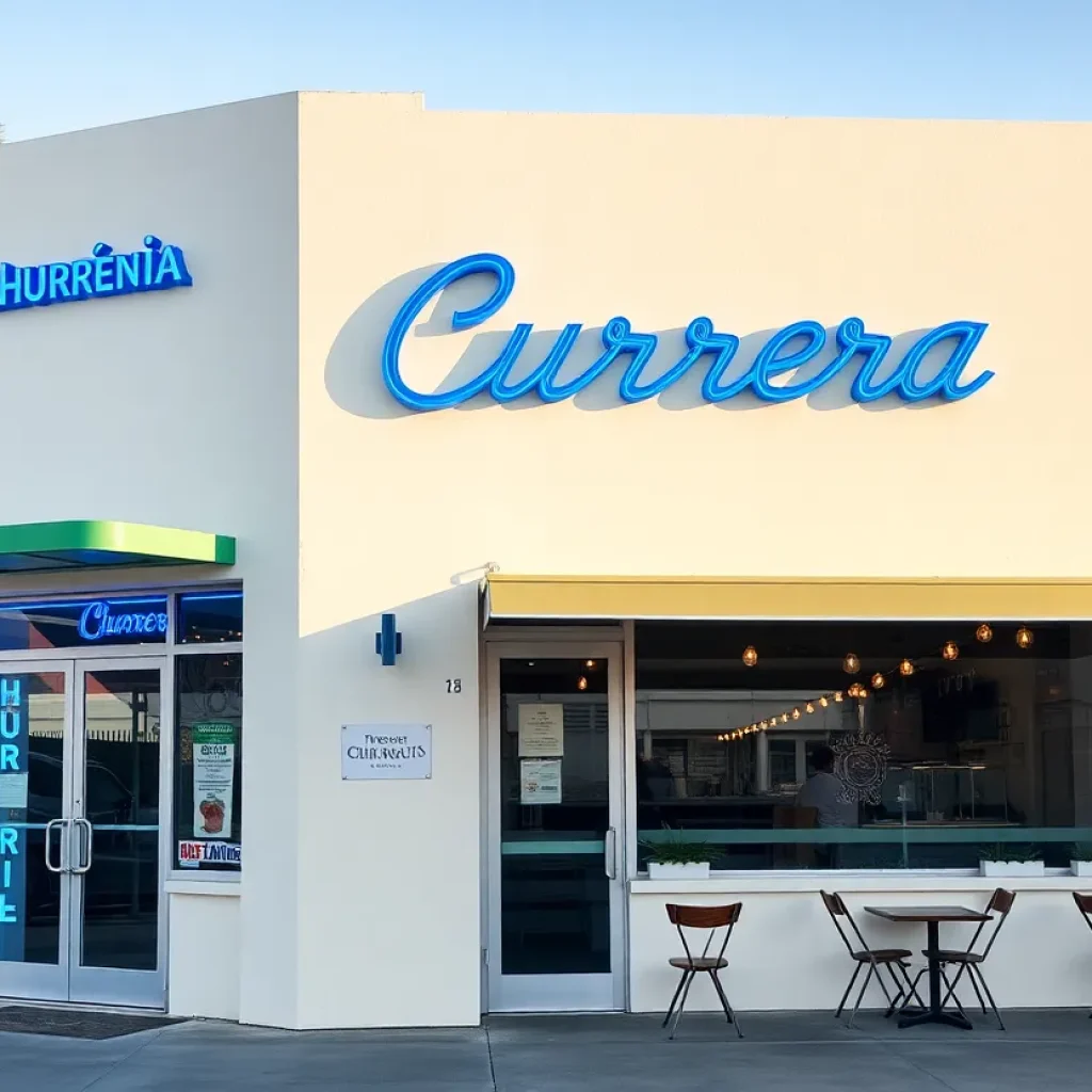 El Moro churrería at Echo Park with outdoor seating and colorful design