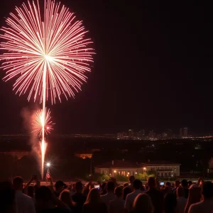 Fireworks lighting up the night sky in Orange County