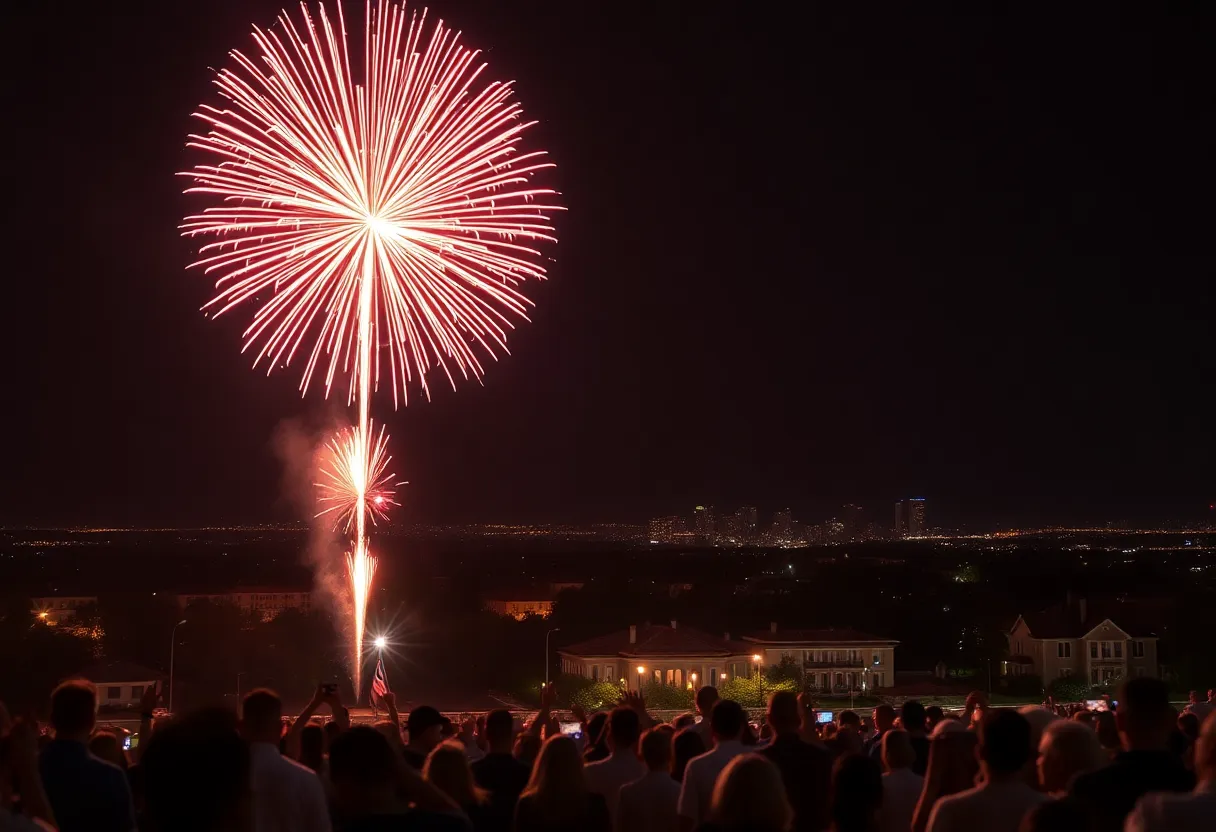 Fireworks lighting up the night sky in Orange County