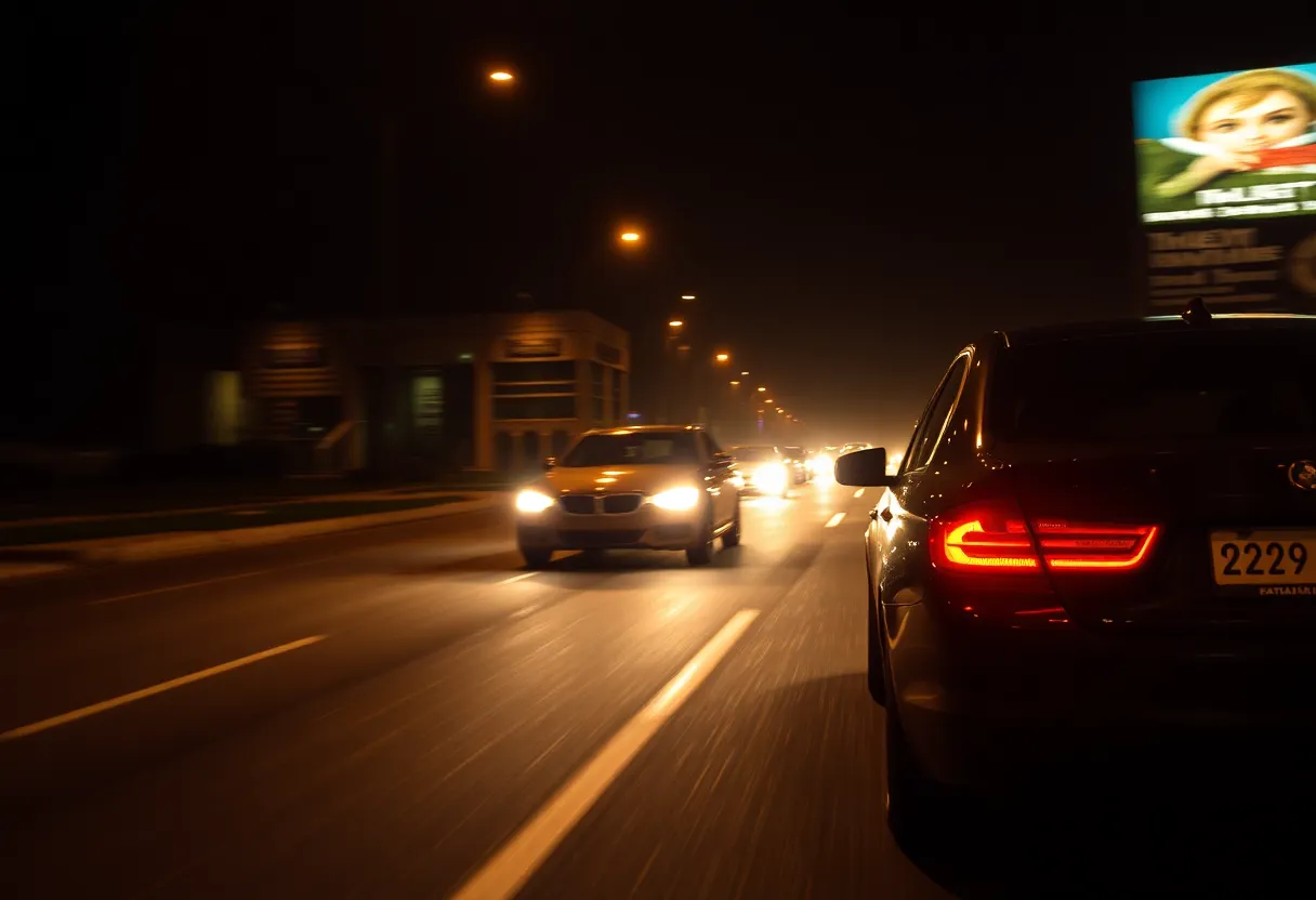 An empty street with blur effect, depicting high-speed racing