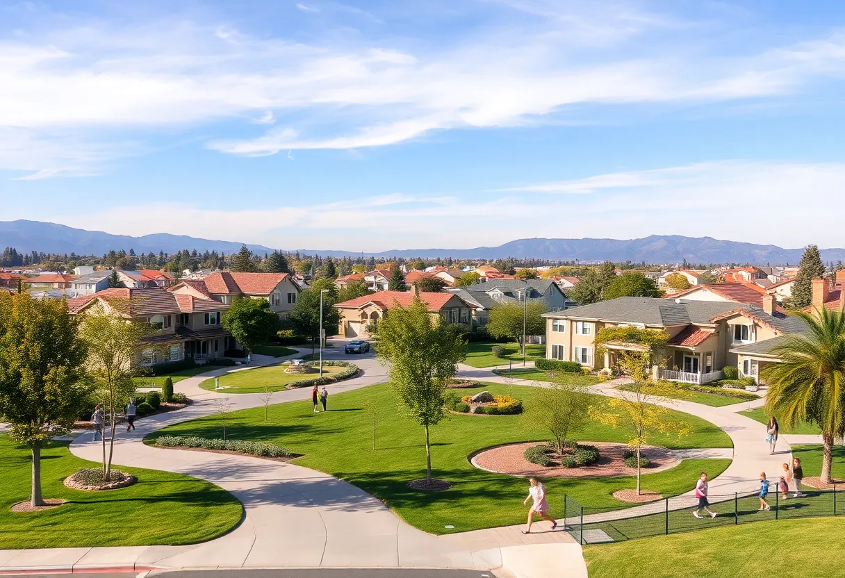 A lively family-friendly neighborhood in Irvine, California