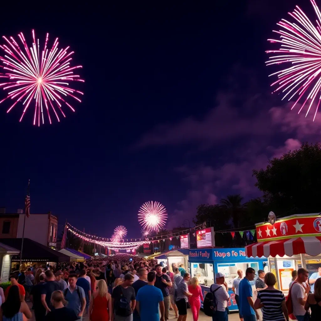 Colorful fireworks explode over a crowd celebrating July 4 in Orange County