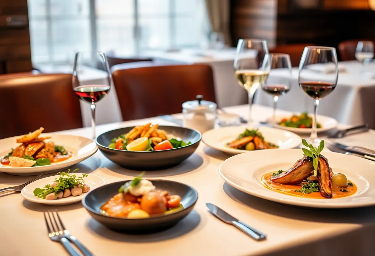 Gourmet dishes from a Michelin-starred restaurant in Orange County