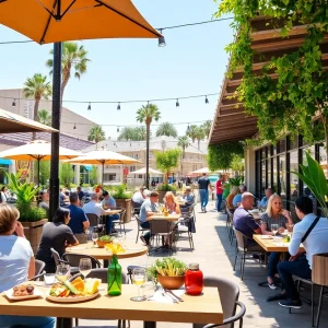 Submit A Wedding Announcement Outdoor dining in Irvine showcasing diverse culinary options