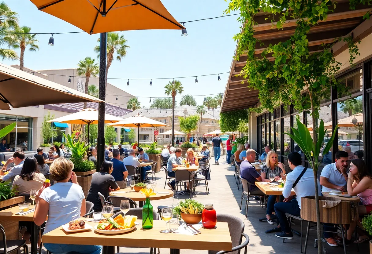 Outdoor dining in Irvine showcasing diverse culinary options