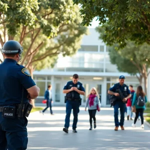School resource officer at Newport Beach campus ensuring student safety