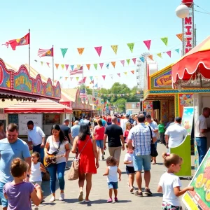 Families enjoying various activities at the OC Fair 2025 in Costa Mesa.