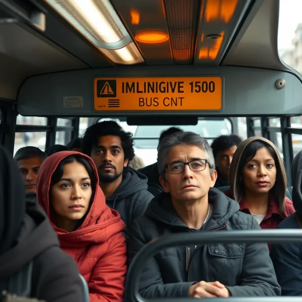 Concerned passengers on an Orange County bus