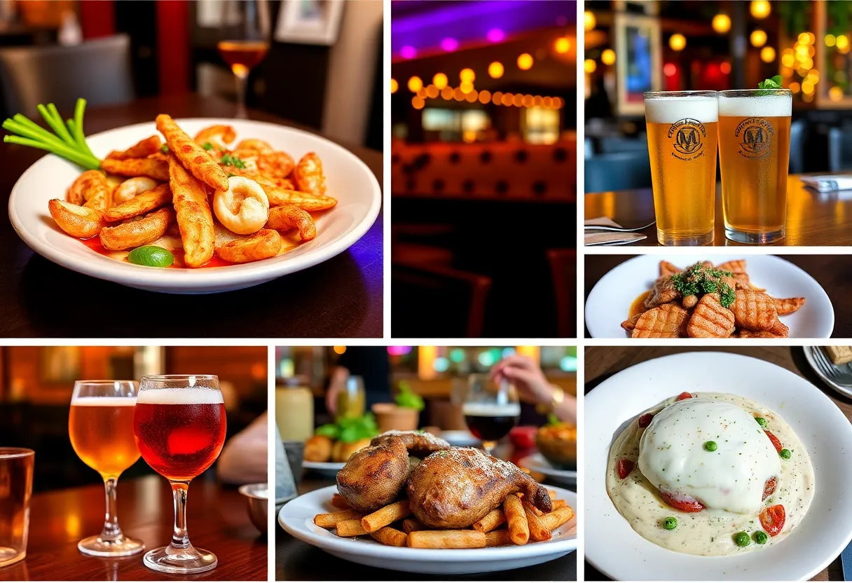 A collection of seafood dishes and craft beers from Orange County restaurants