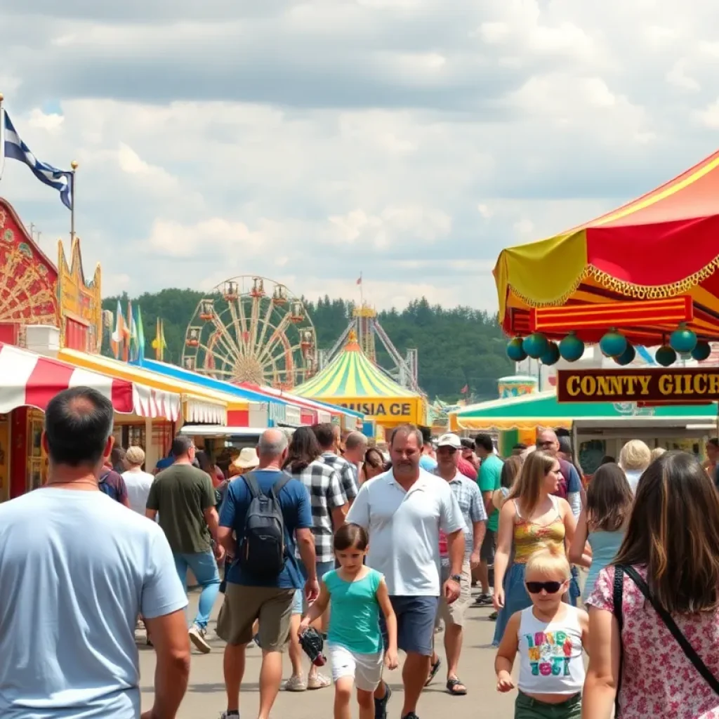Families enjoying the excitement at the Orange County Fair
