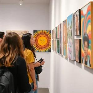 Youth art exhibition showcasing diverse mediums and themes