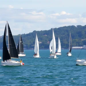 Job Dashboard Sailboats participating in the Flight of Newport regatta