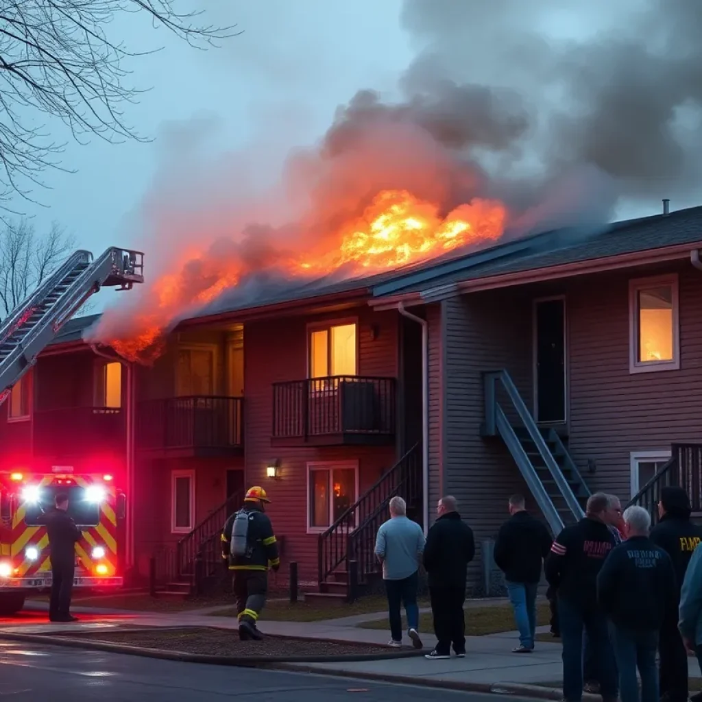 Firefighters responding to a fire in Santa Ana apartments